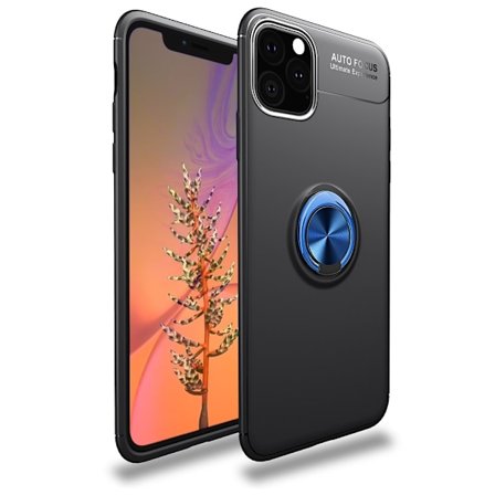 iPhone 11 Pro Max - Ring Skal - Funkar med magnethållare - Svart/Blå