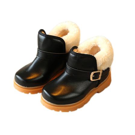 Flickor I Plysch Foder Snöstövlar Rund Tå Vattentät Varm Bootie