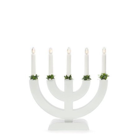 Konstsmide 3988-219 Elektrisk lysestake 5 lys Hvit, Belysning