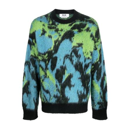 Msgm Round-neck Strik Blå, Herre Strik