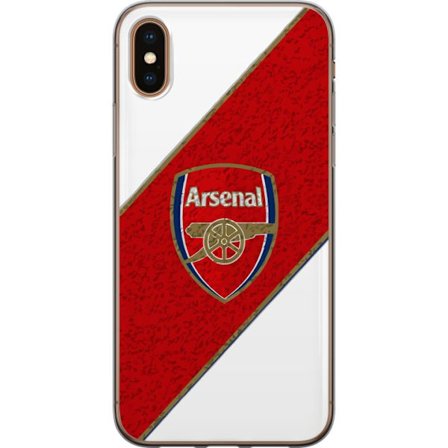 Kompatibelt Mobilskal till Apple Apple iPhone XS Moschino Toy teddybjörn med enkel tecknad design, brun björn med vit tröja och tydlig logotyp på