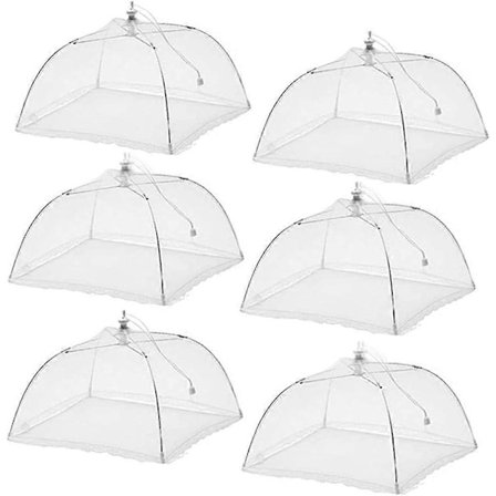 (6-pack) Stor Pop-Up Mesh Skärm Mat Skydd Tält Paraply, 43 cm, Återanvändbar och Hopfällbar Utomhus