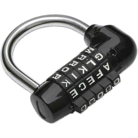 5-cifret Kombination Hængelås Sort - Kombinationslåse - Cykel Lås Laptop Rygsæk - Perfekt Til Escape Rooms db
