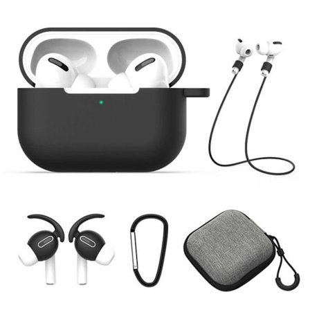 AirPods Pro Fodral Halsrem Earhooks Väska 5-i-1 Svart