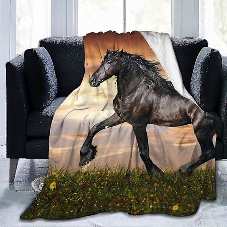 Brun hästfilt Hem sovsal filt Lätt varm mysig filt-y42 (xq)