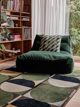 Lavable Piccolo Jeff Tappeto - Verde 140X200 In Stile Moderno