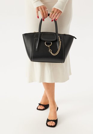 Latalia Urbino Leather Handbag D28 Black Onesize