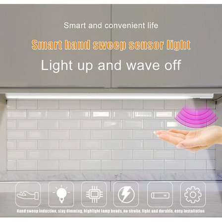 Induktionsljus för skåp LED-garderob nattlampa USB intelligent sensorljuslist