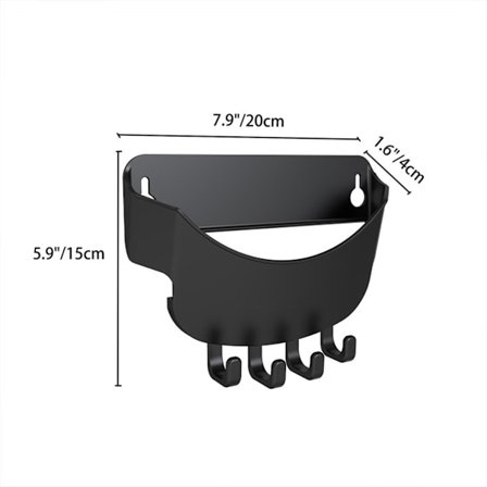 Sort Hattehylde Organizer - Sæt med 2, Vægmonteret Kasket Holder, Ingen Boring Nødvendig