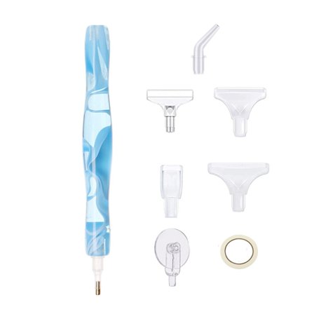 Otte-delt sæt himmelblå diamantmaleri dot drill pen ny r