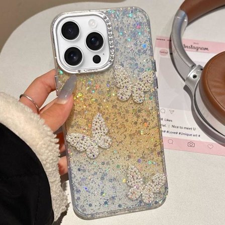 iPhone 16 Pro Max Skal med Fjärilar och Stjärnhimmel Gradient IMD