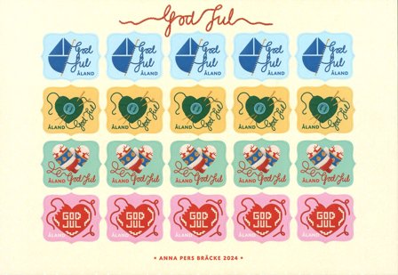 Åland - Julemærkeark 2024 - Selvklæbende