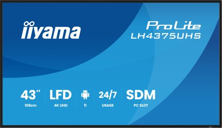 iiyama 43" 3840x2160, UHD IPS panel,