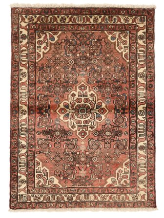 Handgeknoopt Perzisch Hosseinabad Fine Vloerkleed 110X152 Bruin/Zwart