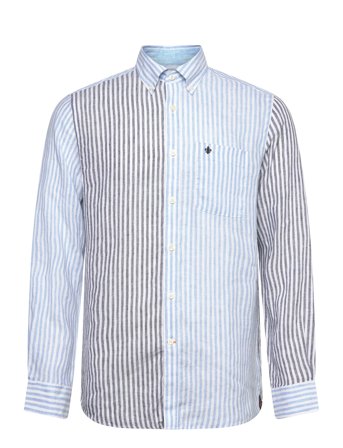 Morris Douglas Linen Mix Shirt-Classic Fit - White - XL