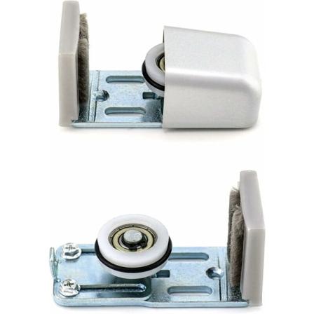 Oven Lukon Ohjain, Säädettävä Lattiaopastin, Anti-Naarmu Pyörät Kuulalaakerilla, Kehykselliselle Liukuoville, Hopea, 2kpl (Säädön Alue: 10mm-35mm)