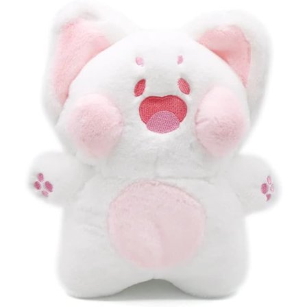 (Pink White, 30CM) Sød Kat Plys Legetøj, Udstoppet Dyr Ansigt Kat Pl