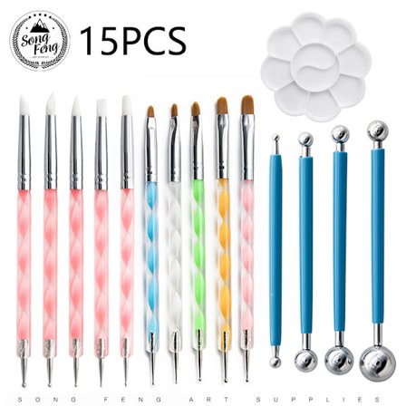 15 stk. prikkeværktøj med mandala sæt pen prikkeværktøj med kit kuglepen ler skulptur udskæringsværktøj til ler keramik håndværk, maleri sten