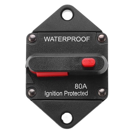 DC 32V Säkring med Manuell Återställning Vattentät för Bil Marin Båt Lastbil Buss Husbil ATV 80A