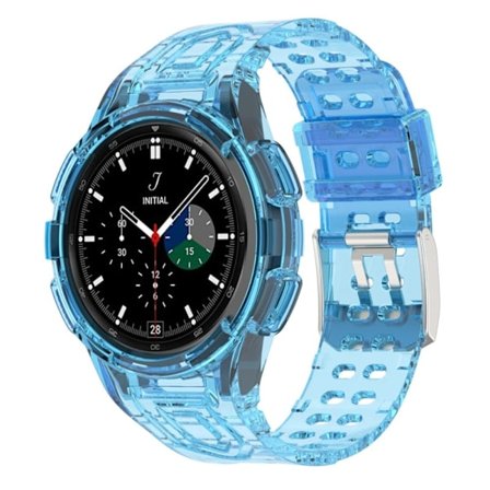 Samsung Galaxy Watch 4 Classic (46mm) integrerat klockarmband och fodral - Transparent Blå