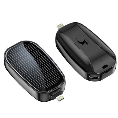 2 STK Mini Solar Power Bank til Mobiltelefoner 1200mAh