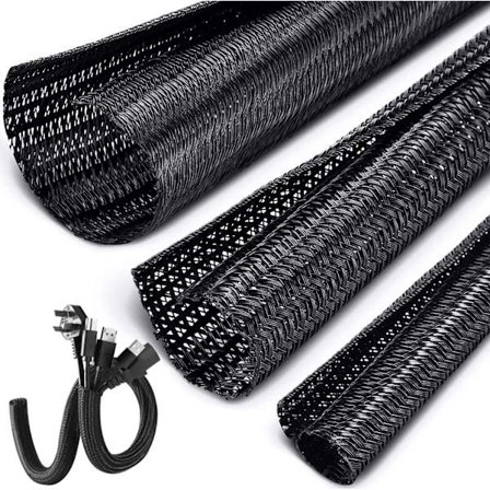 Kabelorganisatör - kabeluttag - 3 meter (14mm) - kabelskydd - kabelhantering - självstängande kabelstrumpa - kabelhantering