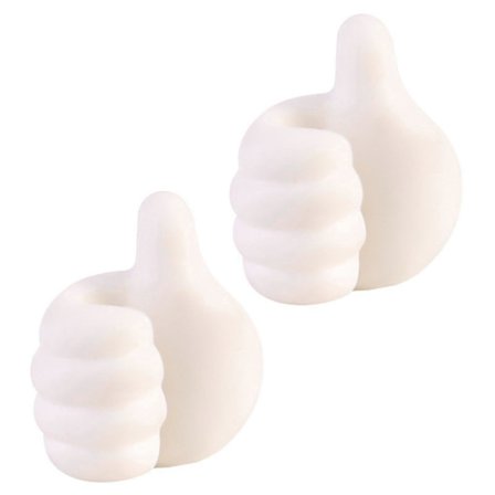 2 stk. Kreativ Tommelfinger Vægkrog, Multifunktionelle Selvklæbende Kabelorganiseringsclips, Sød Tommelfingerholder til Skrivebord Væg Nøgle