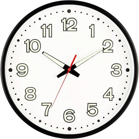 12 tommer moderne natlampe vægur, lydløst