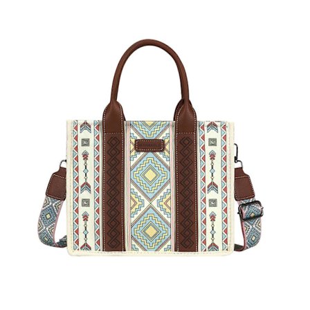 Wrangler Tote Bag Western Vesker for Kvinner Skulderveske Boho Aztec Håndvesker NY, 100% Ny