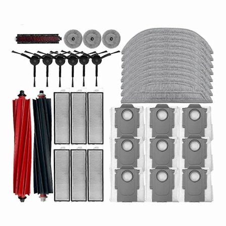 Reservedele til Roborock S8 MaxV Ultra robotstøvsuger, hovedbørster, sidebørster, moppeklude, HEPA-filtre, støvbeholder B