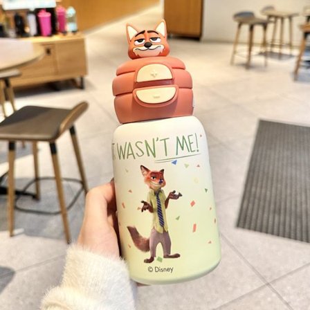 Zootopia Krus - Stor Volumen med Judy & Nick | Perfekt til Kolde Drikke | Trendy Is-krus med Sugerør Nick Dukken 400ml enkelt kop