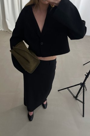 NA-KD Kurzer Blazer mit Fransen - Taillierter Blazer - Schwarz - EU 34