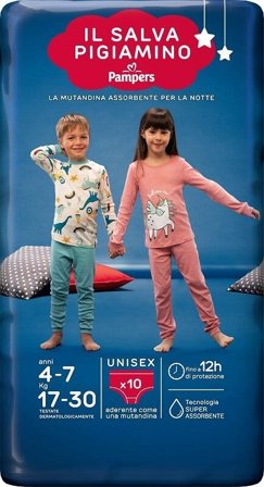 Pampers Il Salva Pigiamino 10 Mutandine Assorbenti Anni 4-7