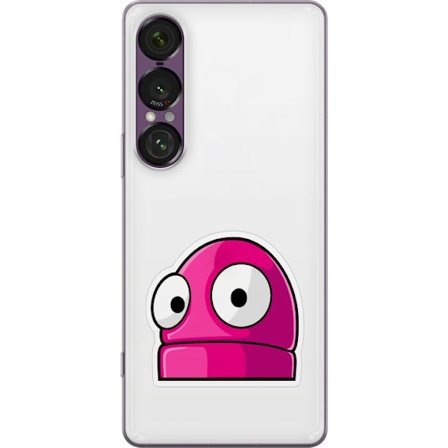 Kompatibel Mobilcover til Sony Sony Xperia 1 VII Rosa tegneseriefigur med store øjne i legende og humoristisk stil