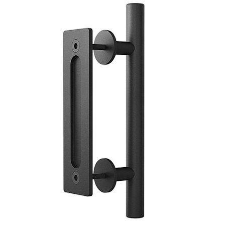 12" Skyvedørs håndtak, trekk og jage maskinvaresett, svart,