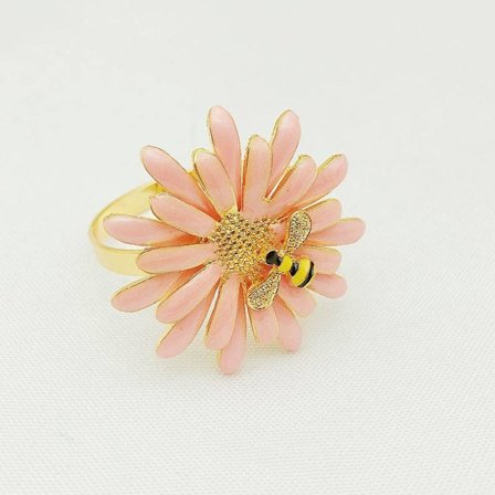 12 stk./sæt Kreativ Ny Bi Blomst Servietknap Vesteuropæisk Zinklegering Servietholder High-end Restaurant Dekoration Servietholder