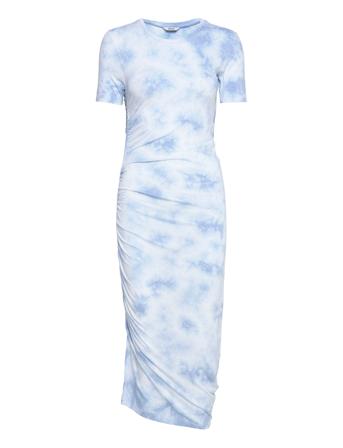 Enzoe Ss Dress Td 5312 Knælang Kjole Blå Envii