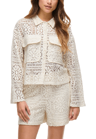 Vila Virkad Skjorta Stickat Dam Beige M