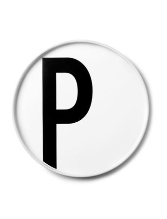 Porcelain Plate A-Z White Design Letters