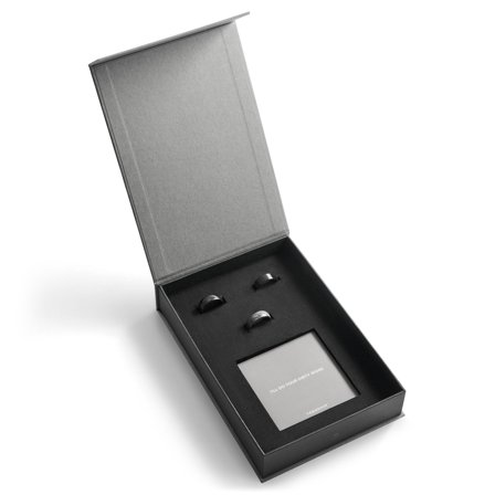 Caja de regalo de anillos para hombre premium | Acero de Damasco quirúrgico y cerámica para hombres - Cajas de regalo