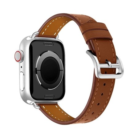 Apple Watch (45 mm) klockarmband i äkta läder som andas - Brun
