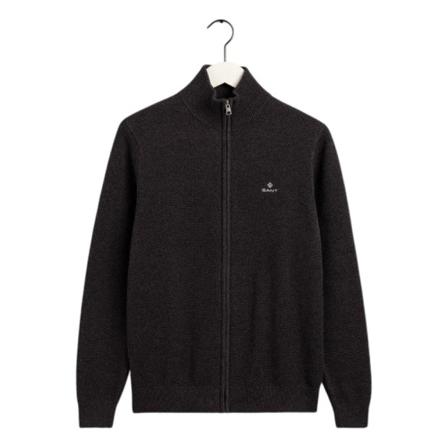 Gant, Pique ZIP Vest Zwart, Heren, Maat:XL