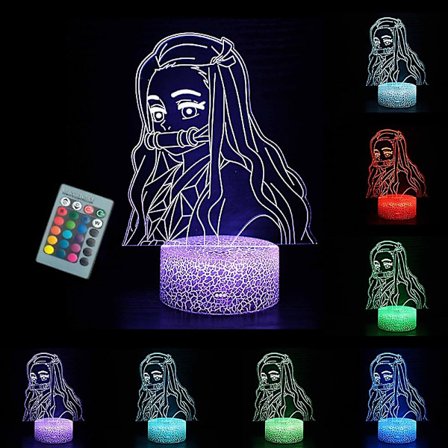 Demon Slayer Merch 3D Natlys 16 Farver RGB Værelses Dekoration