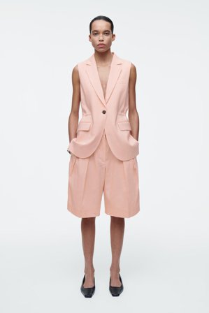 COS Femme Bermuda De Tailleur En Lin in Orange