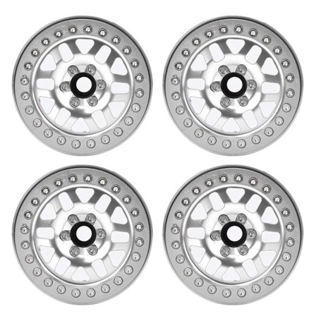 4 st 2,2 tum aluminiumlegering Beadlock hjulnav för 1/10 skala RC biltillbehörSilver A4