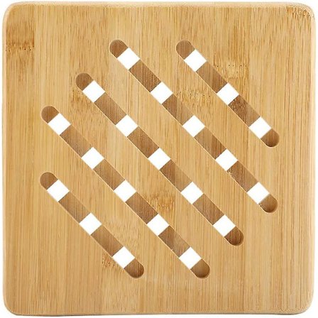 Praktisk Värmeisolerande Underlägg i Rutiga Bambu, Bordsskydd, Värmebeständig