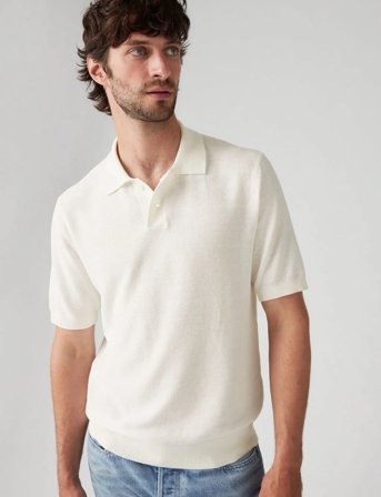 Levi's Sweater Knit Polo Linen Seed S - White - M