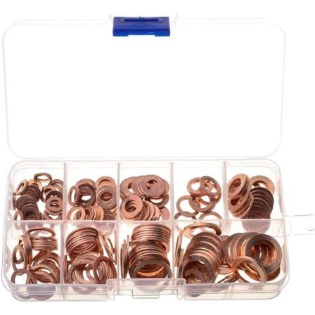 Paketet med 200 röda koppar O-formade tätningsbrickor