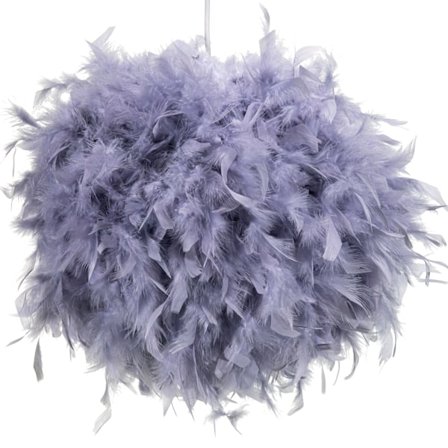 Fluffy fjerlampe Shade Loftlampe Shade til hængende loftlampe, bordlampe, til stue, soveværelse, køkken, entré (grå)