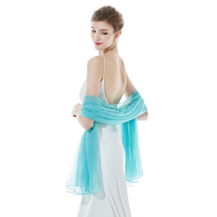 Sjal og omslag for kvinner til bryllup, fest, brud og brudepike, lett, silkeaktig, ensfarget skjerf, sommer, gjennomsiktig, stort bikini-deksel